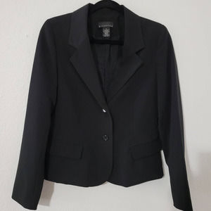Attention Button Front Tuxedo Collar Blazer